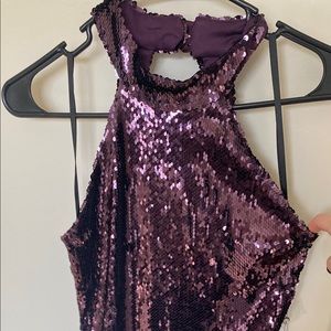 Purple sequin dress